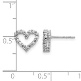 14k White Gold Diamond Heart Earrings